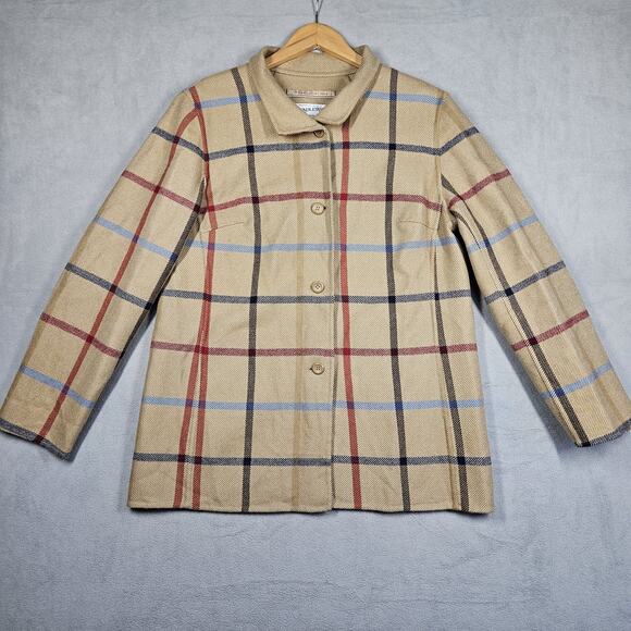 Pendleton Jacket Womens Medium The Check Wool Jacket Tan Plaid Reversible Classy - Picture 1 of 12